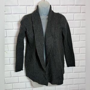 Valerie Bertinelli 100% Merino Wool Open Front gray Cardigan Size XL
